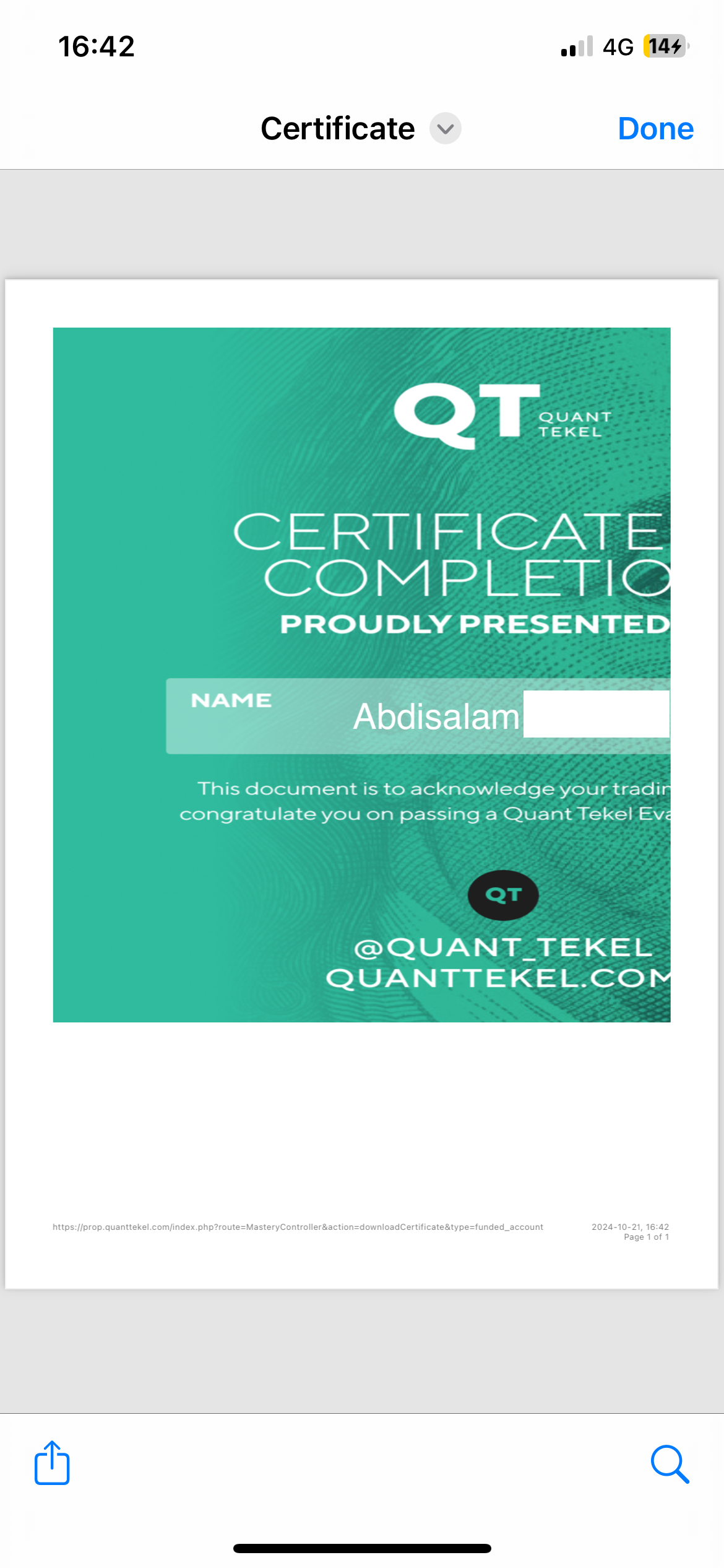 Certificate